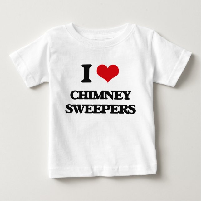 Camiseta Para Bebê Eu amo vassouras da chaminé (Frente)