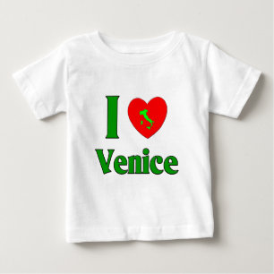Camiseta Para Bebê Eu amo Veneza