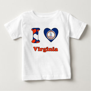 Camiseta Para Bebê Eu amo Virgínia