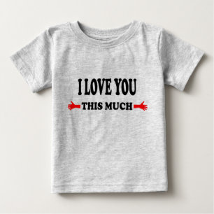 Camiseta Para Bebê Eu amo você muito Braços Abertos