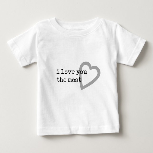 Camiseta Para Bebê eu amo você o mais fofo coração (Frente)