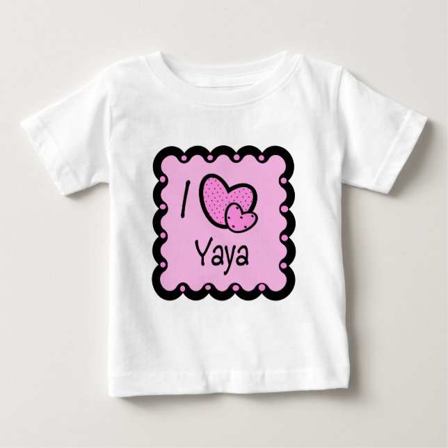 Camiseta Para Bebê Eu Amo Ya Ya Cute T-Shirt (Frente)