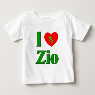 Camiseta Para Bebê Eu amo Zio (o tio italiano)