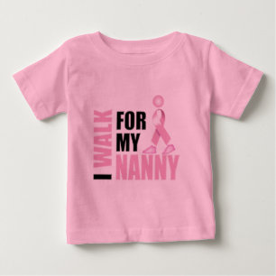 Camiseta Para Bebê Eu ando para meu rosa do baby-sitter