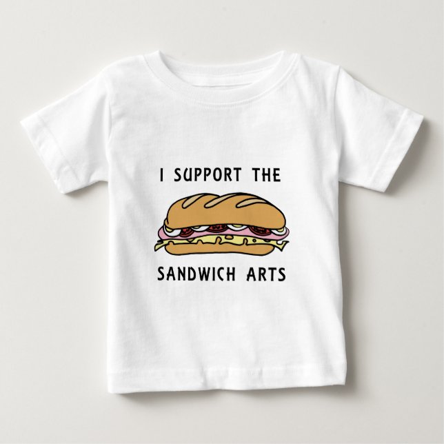 Camiseta Para Bebê Eu Apoio As Artes De Sanduíche (Frente)