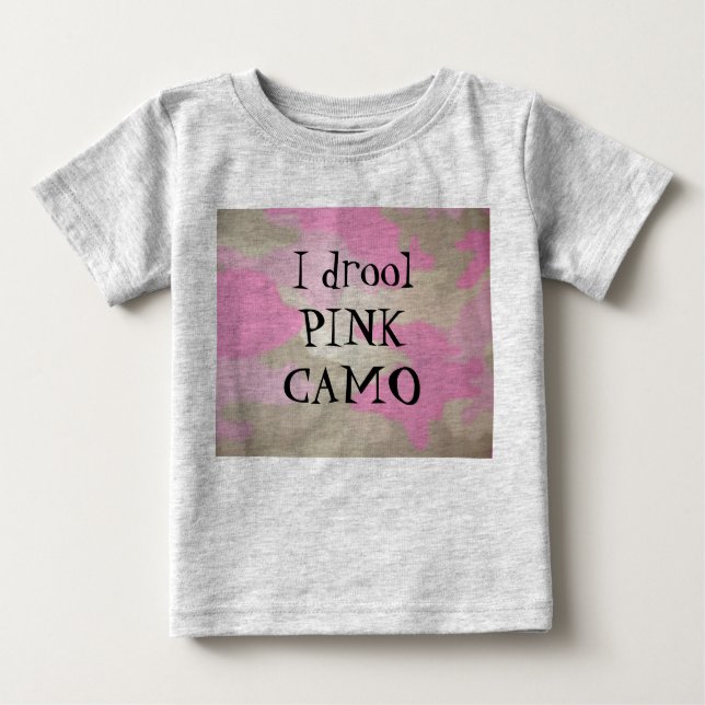 Camiseta Para Bebê Eu bebo PINK CAMO (Frente)