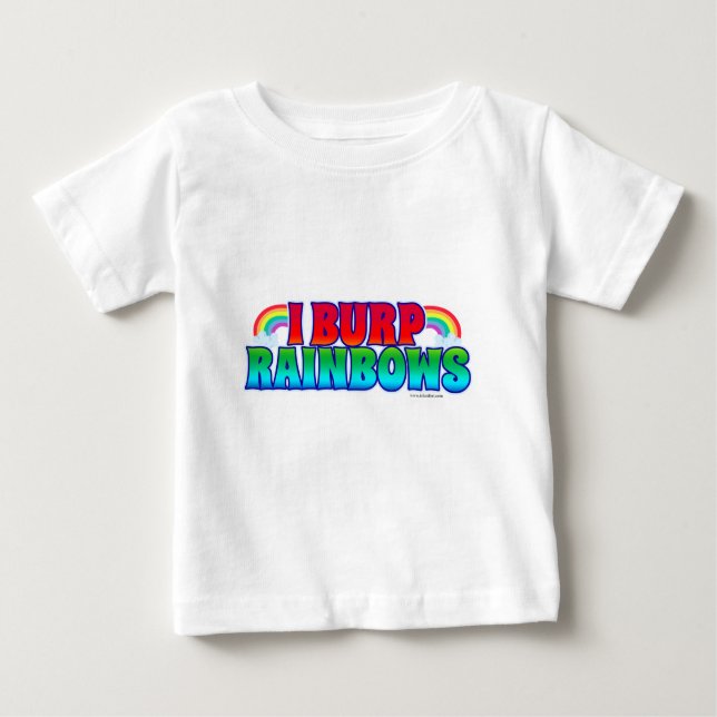 Camiseta Para Bebê Eu Burpo Rainbows Criança Engraçado Citação de Art (Frente)