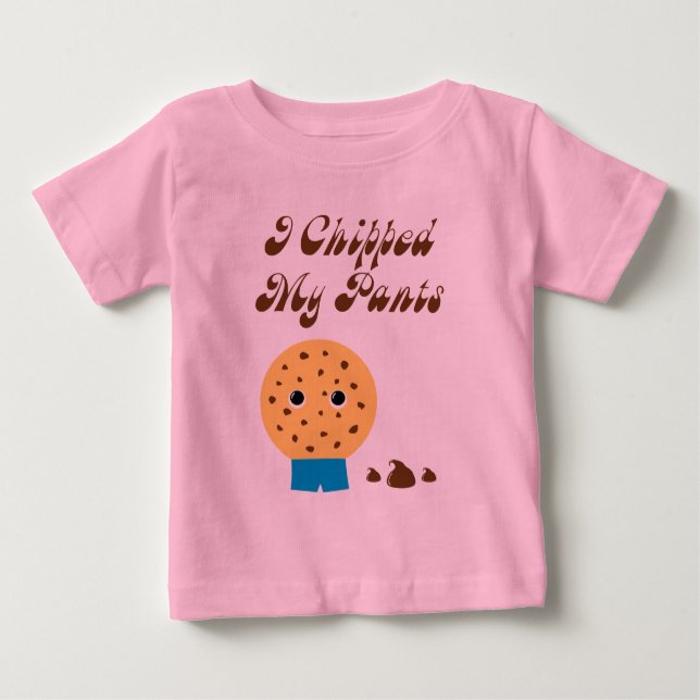 Camiseta Para Bebê Eu Calça As Calças Chip Cookie (Frente)