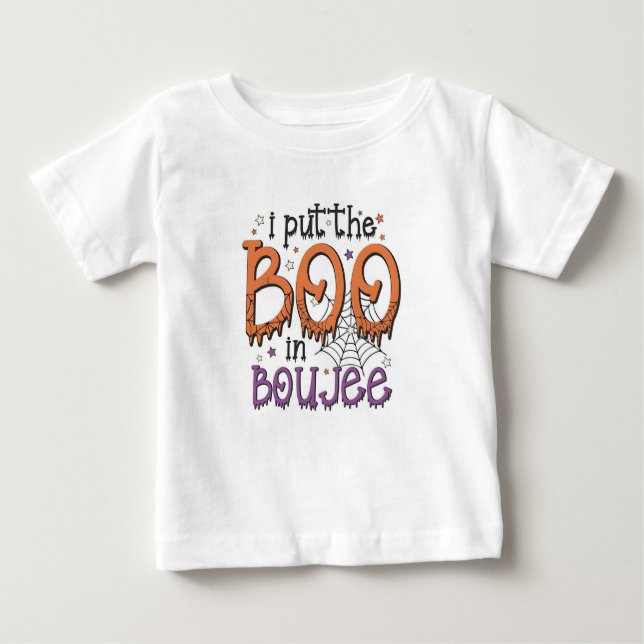 Camiseta Para Bebê Eu coloquei o BOO em BOUJEE (Frente)