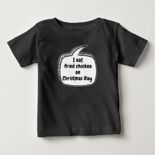 Camiseta Para Bebê Eu como frango frito no Dia de Natal Balão de Fala
