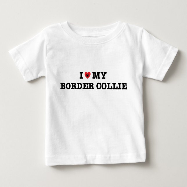 Camiseta Para Bebê Eu Corto A Minha Fronteira Collie Baby Bodyfato (Frente)