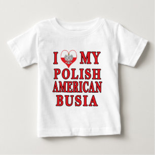 Camiseta Para Bebê Eu Corto Minha Busia Polonesa Americana