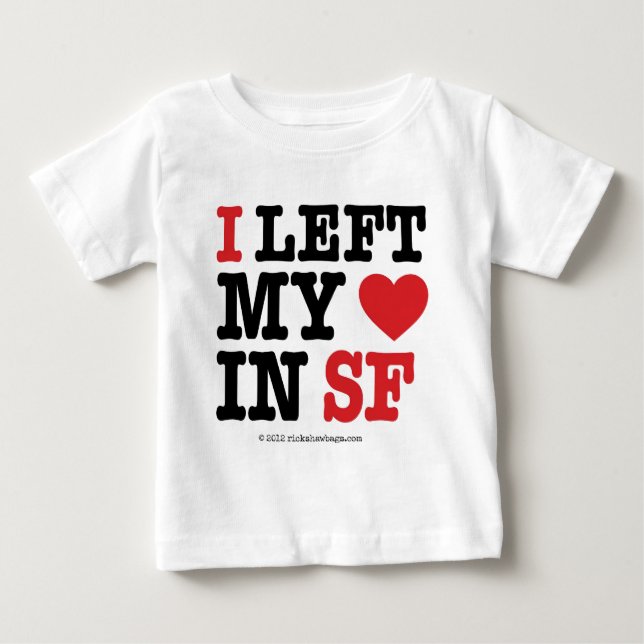 Camiseta Para Bebê Eu deixei meu coração (Frente)