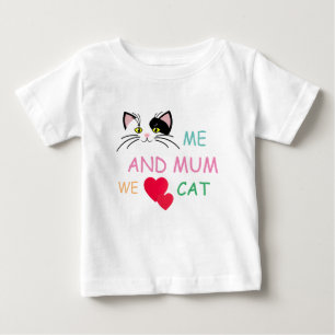 CAMISETA PARA BEBÊ EU E AMOR CAT