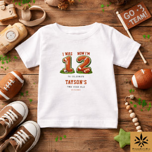 Camiseta Para Bebê Eu Era 1, Agora Sou 2 – Football America 2º Aniver
