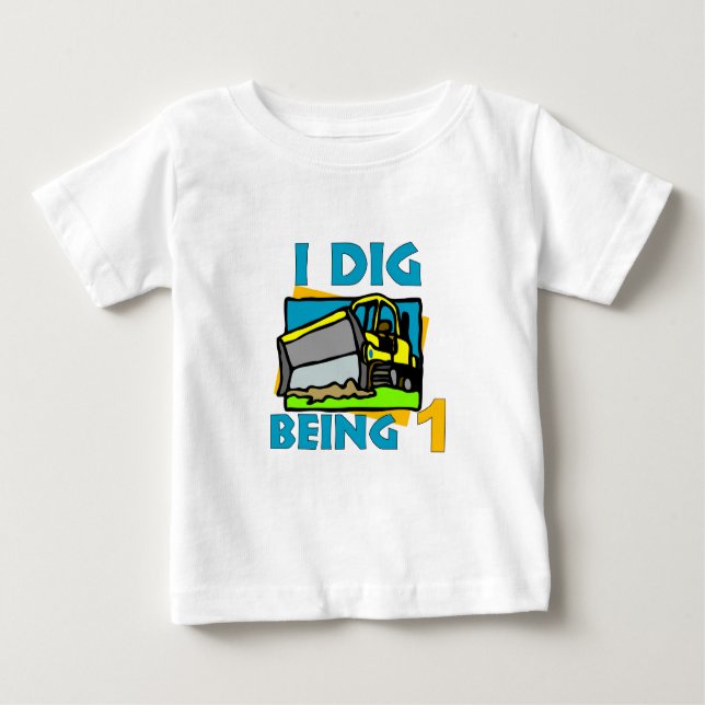 Camiseta Para Bebê Eu escavo ser 1 (Frente)