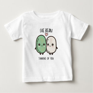 Camiseta Para Bebê Eu estive pensando em você Dia de os namorados Com