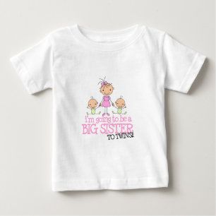 Camiseta Para Bebê Eu estou indo ser uma irmã mais velha aos GÊMEOS