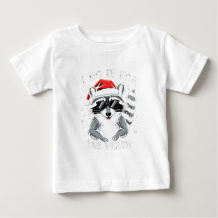 Camiseta Para Bebê Eu faço isso para o maldito guaxinim de Natal