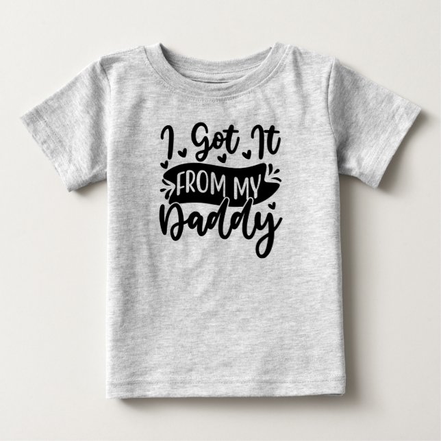 Camiseta Para Bebê Eu ganhei do meu papai  (Frente)