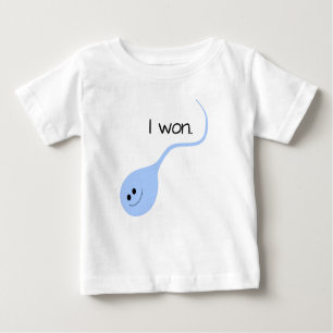 Camiseta Para Bebê Eu ganhei o t-shirt engraçado azul do bebê