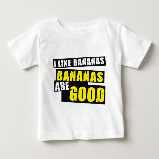 Camiseta Para Bebê Eu gosto de bananas - as bananas são boas (Frente)
