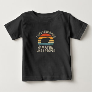 Camiseta Para Bebê Eu Gosto De Porcos De Guiné E Talvez 3 Pessoas En