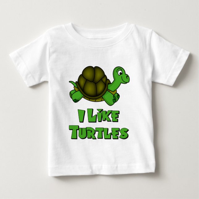 Camiseta Para Bebê Eu gosto de tartarugas (Frente)
