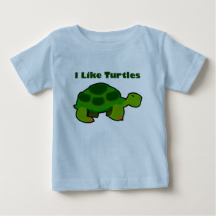 Camiseta Para Bebê Eu Gosto De Tartarugas - Camiseta De Bebê Fine Jer