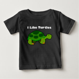 Camiseta Para Bebê Eu Gosto De Tartarugas - Camiseta De Bebê Fine Jer