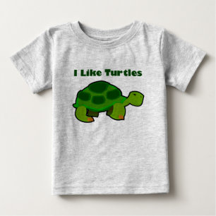 Camiseta Para Bebê Eu Gosto De Tartarugas - Camiseta De Bebê Fine Jer