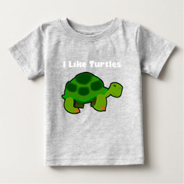 Camiseta Para Bebê Eu Gosto De Tartarugas - Camiseta De Bebê Fine Jer