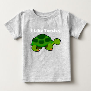 Camiseta Para Bebê Eu Gosto De Tartarugas - Camiseta De Bebê Fine Jer
