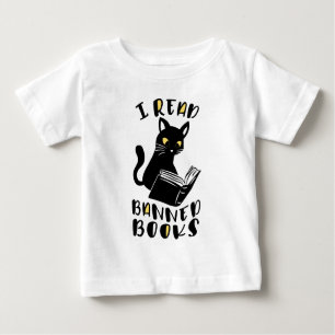 Camiseta Para Bebê Eu li livros proibidos Cat