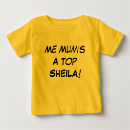 Camiseta Para Bebê Eu Mãe Sheila Superior, Aussie Slang Baby Gift