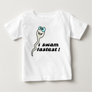 Camiseta Para Bebê Eu nadei o mais rapidamente