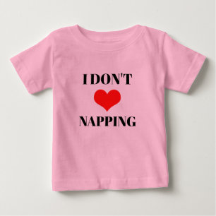 Camiseta Para Bebê Eu Não Amo Soneca Coração Vermelho Dia dos Namorad