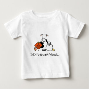 Camiseta Para Bebê Eu não como meus amigos