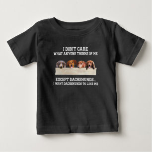 Camiseta Para Bebê Eu não me importo com o que alguém pensa, exceto D