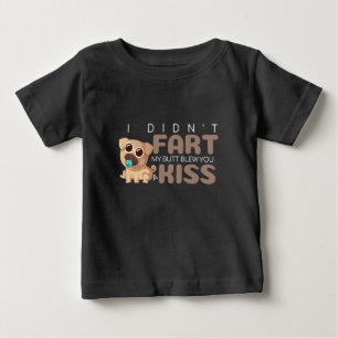Camiseta Para Bebê Eu Não Peidei Meu Rabo Te Mandou Um Beijo Engraçad