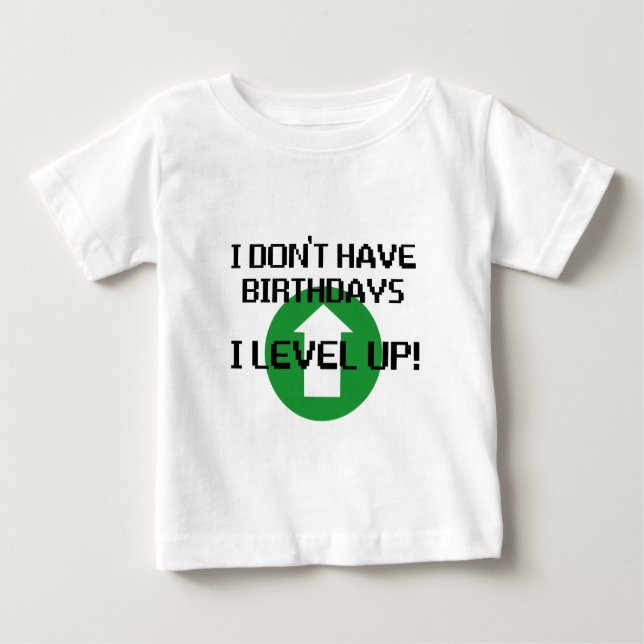 Camiseta Para Bebê Eu não tenho aniversário... (Frente)