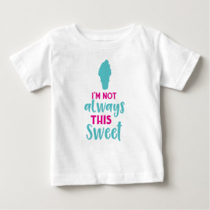Camiseta Para Bebê Eu nem sempre sou esse doce, Sorvete Cone