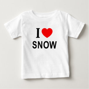 Camiseta Para Bebê Eu ❤️ NEVE Eu AMO NEVE Eu AMO NEVE