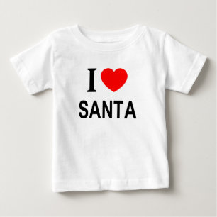 Camiseta Para Bebê Eu ❤️ PAPAI NOEL Eu AMO PAPAI NOEL Eu ADORO PAPAI