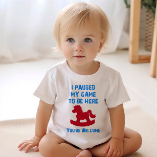 Camiseta Para Bebê Eu Pausei Meu Jogo Para Estar Aqui (Júnior)