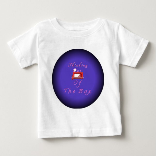Camiseta Para Bebê Eu penso fora da caixa. (Frente)