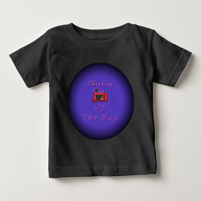 Camiseta Para Bebê Eu penso fora da caixa. (Frente)