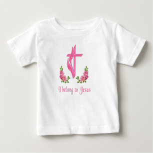 Camiseta Para Bebê Eu pertenço aos presentes de Jesus