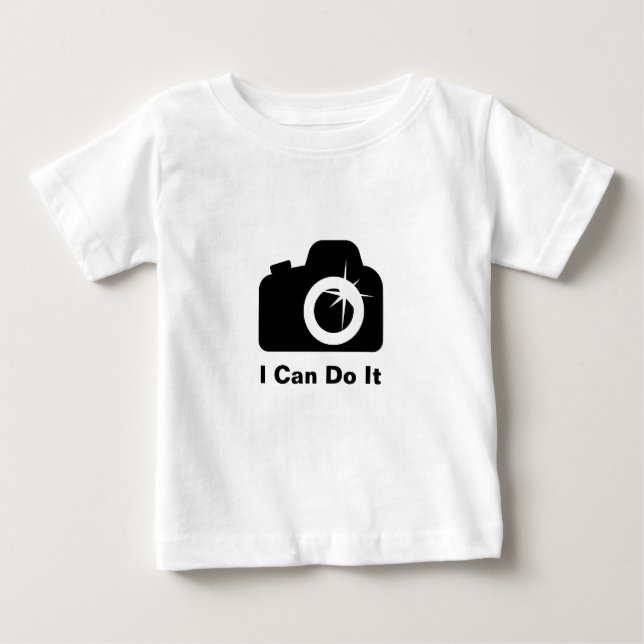 Camiseta Para Bebê Eu Posso Fazer Isso Câmera (Frente)