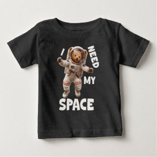 Camiseta Para Bebê Eu Preciso do Meu Espaço, Urso Teddy Fofo